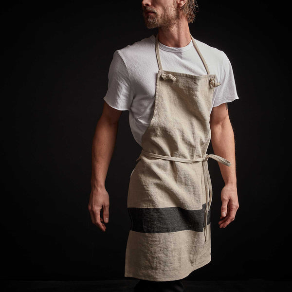 james perse Single Stripe Chef's Apron Natural/Black