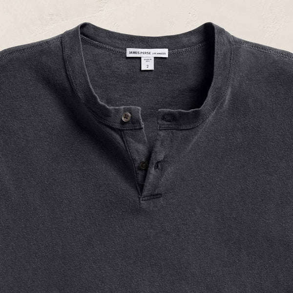 James Perse Slub Jersey Short Sleeve Henley Magma Pigment