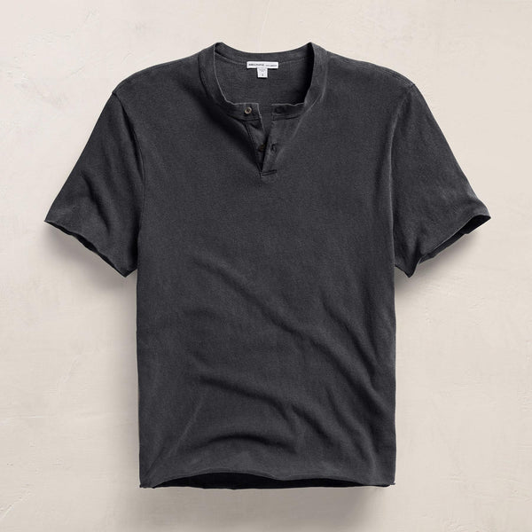 james perse Slub Jersey Short Sleeve Henley Magma Pigment