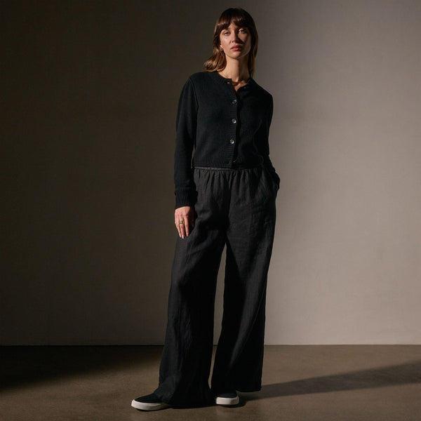 James Perse Soft Featherweight Cashmere Cardigan Black