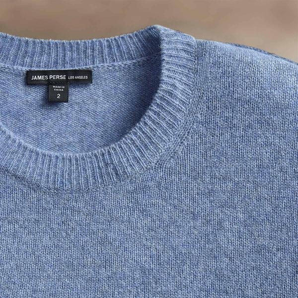 James Perse Soft Featherweight Cashmere Crew Blue Sky