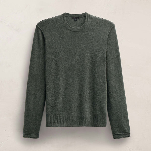 James Perse Soft Featherweight Cashmere Crew Dark Olive