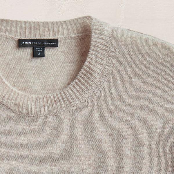 James Perse Soft Featherweight Cashmere Crew Light Beige