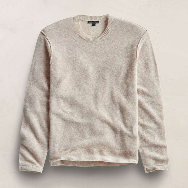 james perse Soft Featherweight Cashmere Crew Light Beige