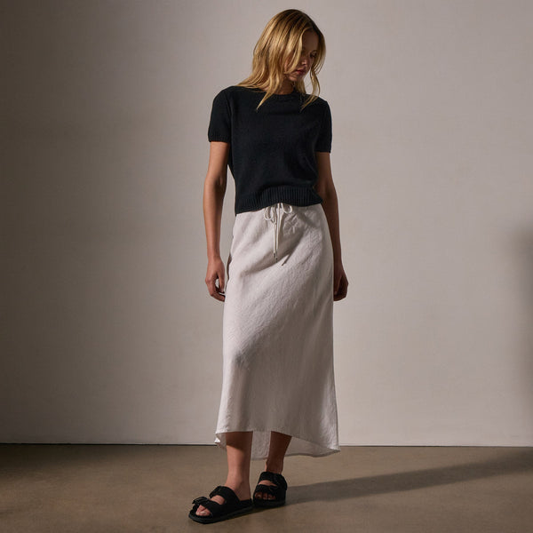 James Perse Soft Featherweight Cashmere Short Sleeve Black