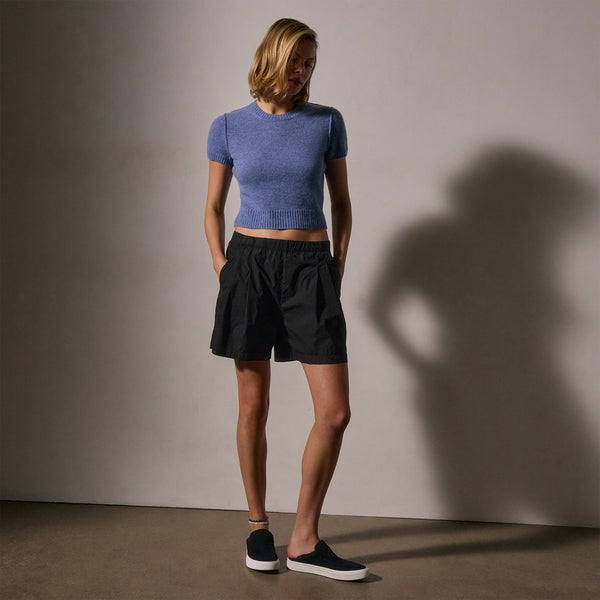 James Perse Soft Featherweight Cashmere Short Sleeve Blue Sky