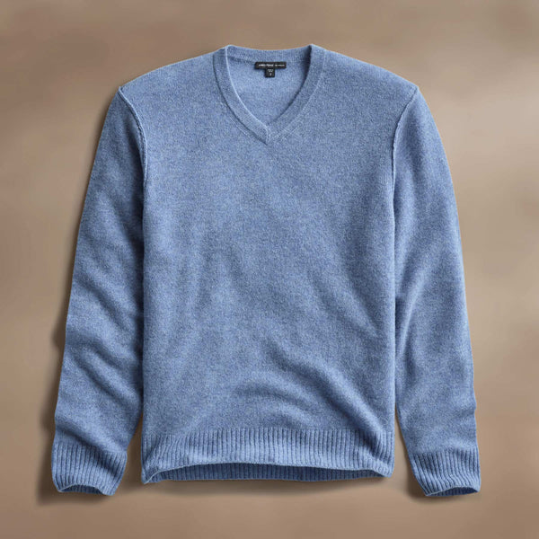 james perse Soft Featherweight Cashmere V Neck Blue Sky