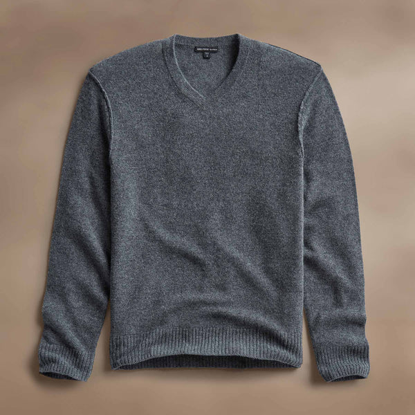 james perse Soft Featherweight Cashmere V Neck Flannel