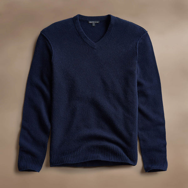 james perse Soft Featherweight Cashmere V Neck Navy