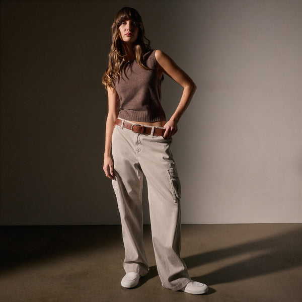 James Perse Soft Featherweight Cashmere Vest Brown Stone