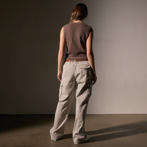 James Perse Soft Featherweight Cashmere Vest Brown Stone