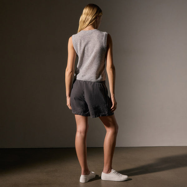 James Perse Soft Featherweight Cashmere Vest Light Heather Grey