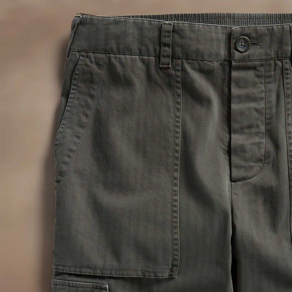 James Perse Stretch Herringbone Utility Pant Granite Pigment