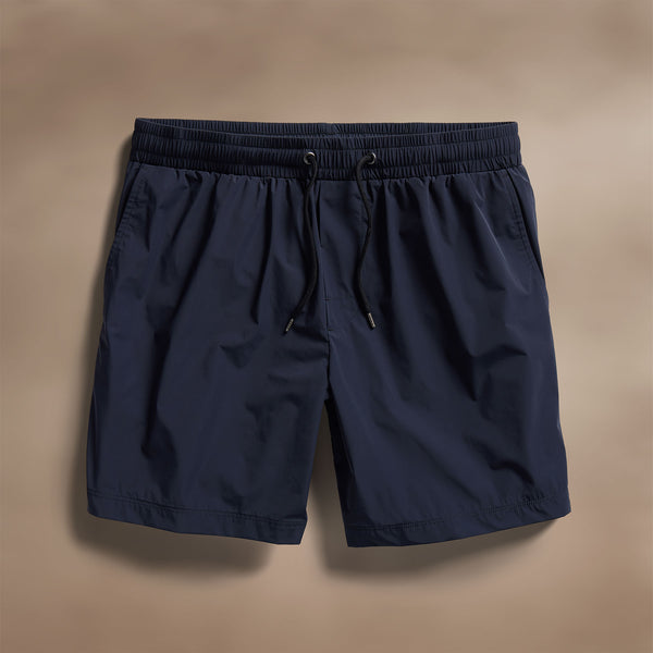 james perse Stretch Nylon Split Hem Boardshort Navy