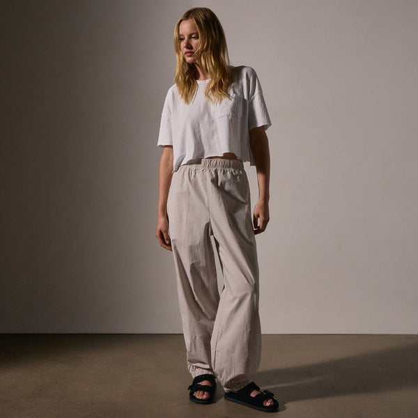 James Perse Stretch Poplin Parachute Pant Salt Pigment