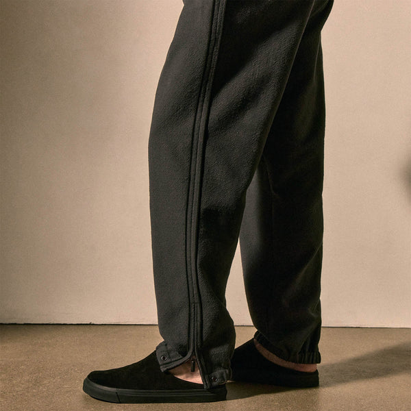 James Perse Suede Trimmed Track Pant Charcoal/Black