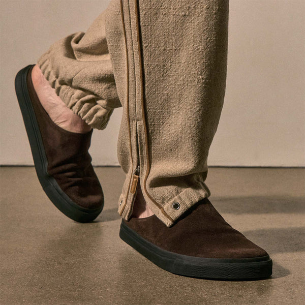 James Perse Suede Trimmed Track Pant Natural/Tobacco