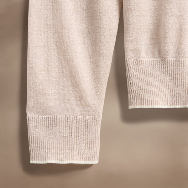 James Perse Ultrafine Cashmere Tipped Crew Balsa/Ivory