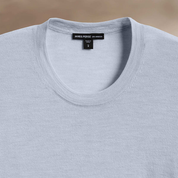 James Perse Ultrafine Cashmere Tipped Crew Grey Sky/Coal