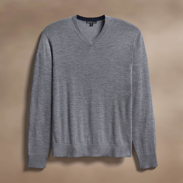 james perse Ultrafine Cashmere V Neck Sweater Flannel