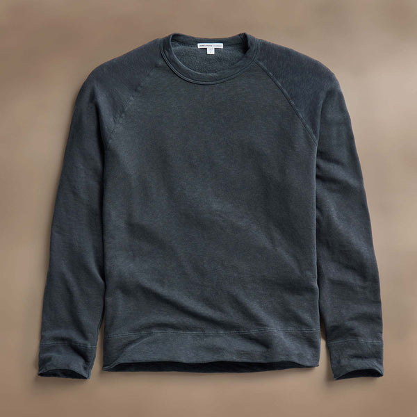 james perse Vintage French Terry Sweatshirt Blue Noir Pigment