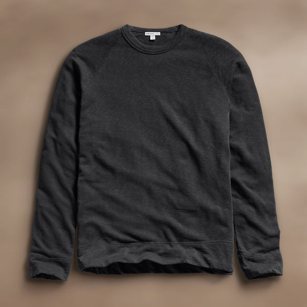 james perse Vintage French Terry Sweatshirt Carbon Pigment