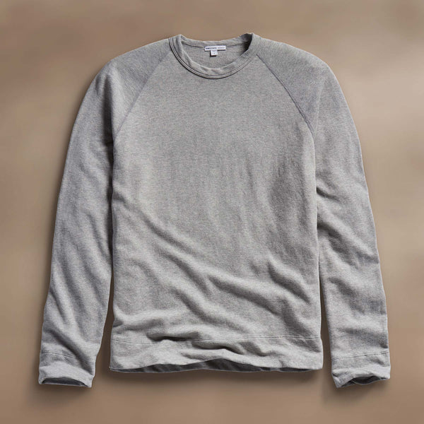 james perse Vintage French Terry Sweatshirt Heather Grey