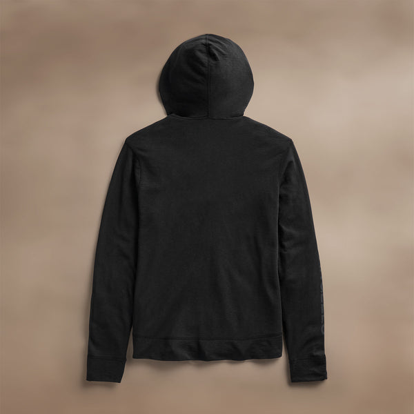 James Perse Vintage French Terry Zip Up Hoodie Black