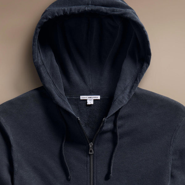 James Perse Vintage French Terry Zip Up Hoodie Deep Pigment