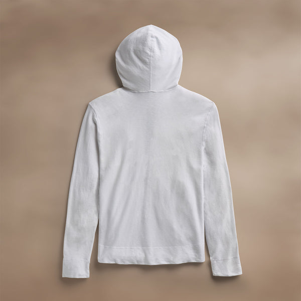 James Perse Vintage French Terry Zip Up Hoodie White