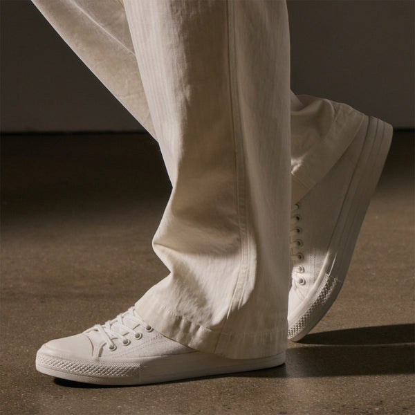 James Perse Women's Cotton Canvas Low Top Vulcanized Sneaker White