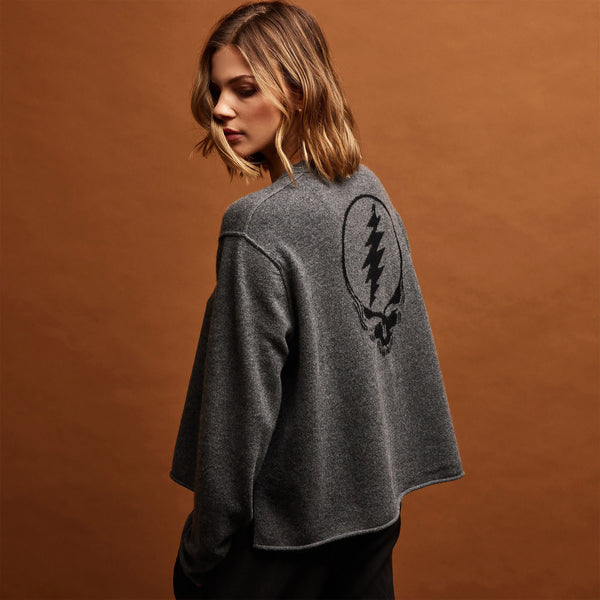 James Perse Women's Grateful Dead Cashmere Crew Set Prussian/Flannel