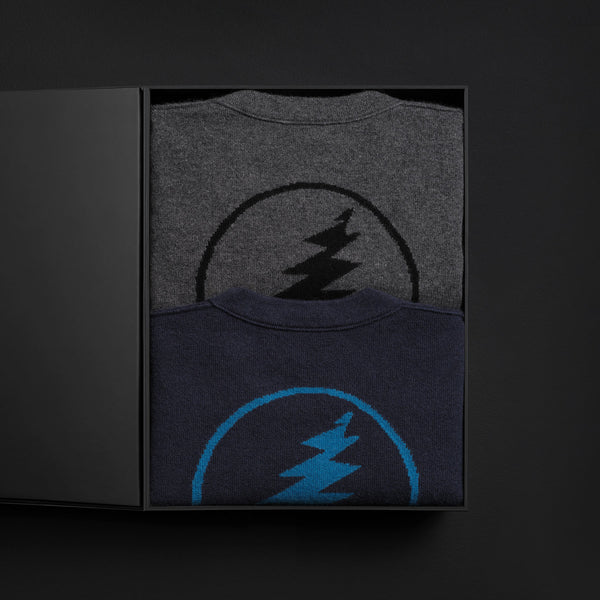 james perse Women's Grateful Dead Cashmere Crew Set Prussian/Flannel