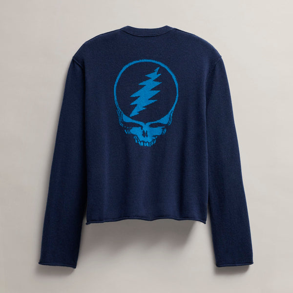 james perse Women's Grateful Dead Crew Neck Sweater Prussian/ Teal