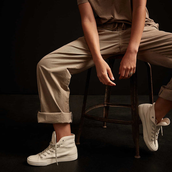 James Perse Women's High Top Vulcanized Sneaker Canvas