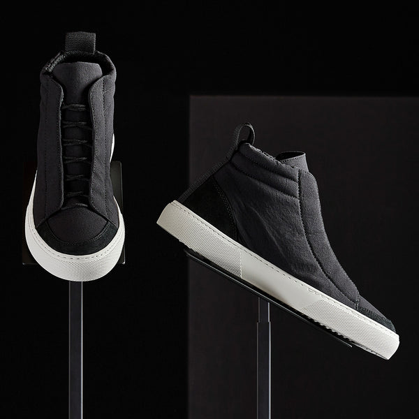 james perse Women's Solstice High Top Skate Sneaker Black/Black