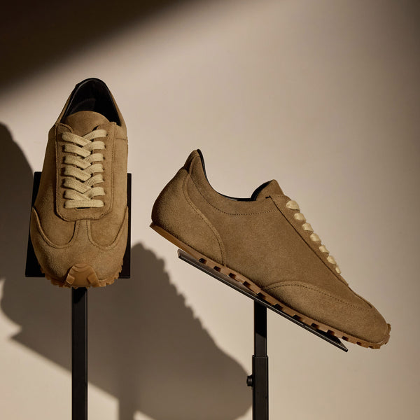 james perse Women's Suede Low Running Sneaker String