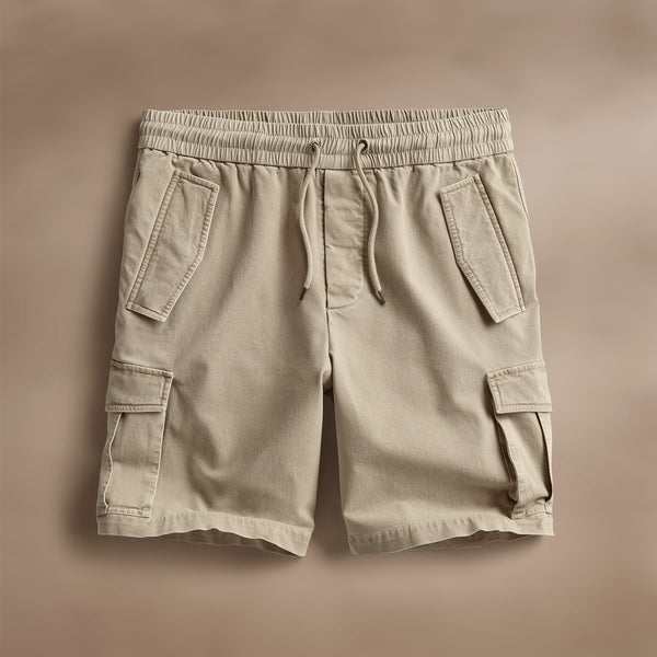 james perse Woven Cotton Terry Cargo Short Overcast Pigment