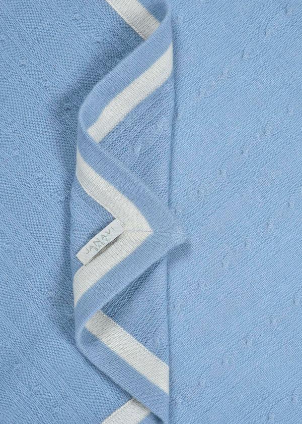 Janavi Cable Knit Double Border Baby Blanket In Cashmere