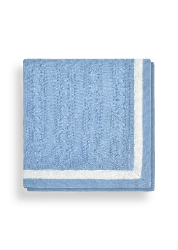 Janavi Cable Knit Double Border Baby Blanket In Cashmere