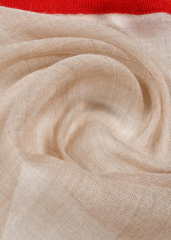 Janavi Cashmere Gauze Stole With Knitted Selvedge In Cashmere