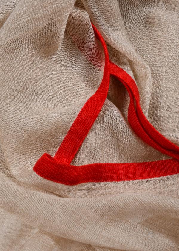 Janavi Cashmere Gauze Stole With Knitted Selvedge In Cashmere