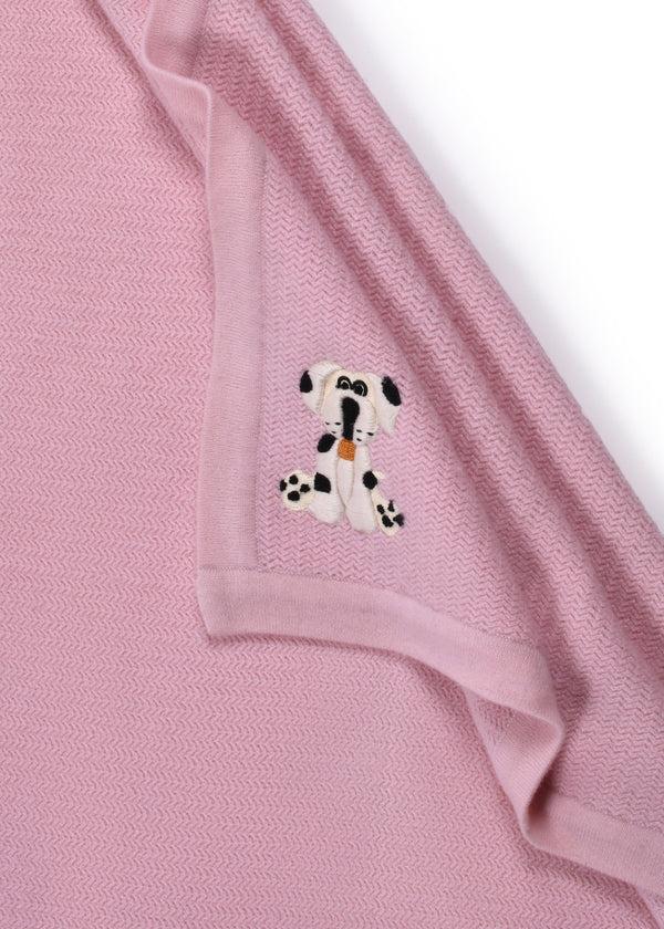 Janavi Herringbone Knit Baby Blanket In Cashmere Merino