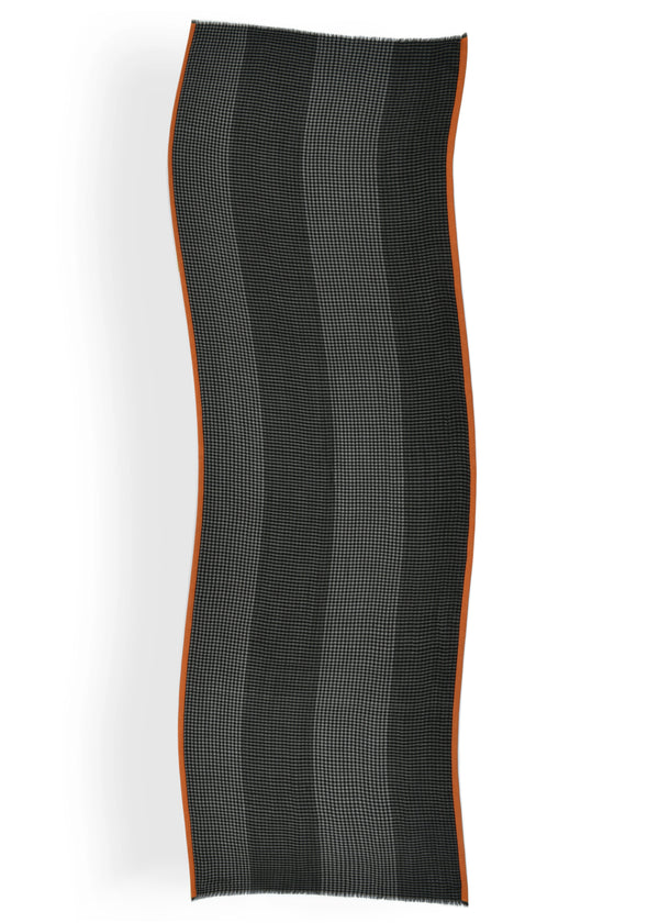 Janavi Houndstooth Stole With Piping Border In Merino