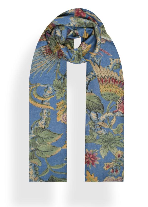 janavi Bird Print Stole in Shahbano Twill