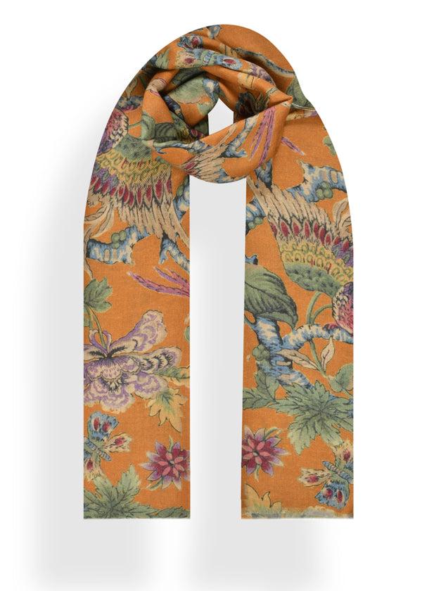 janavi Bird Print Stole in Shahbano Twill