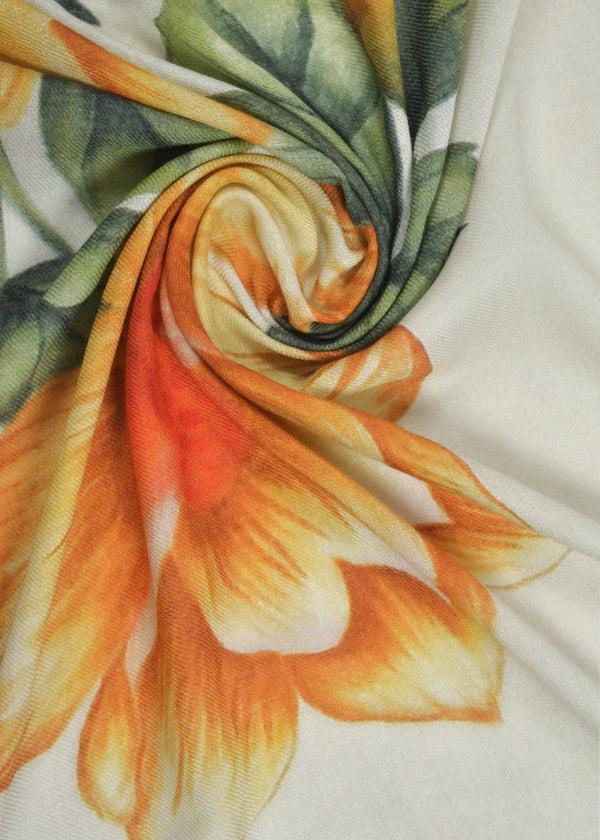 Janavi Botanical Flowers In Wool Silk