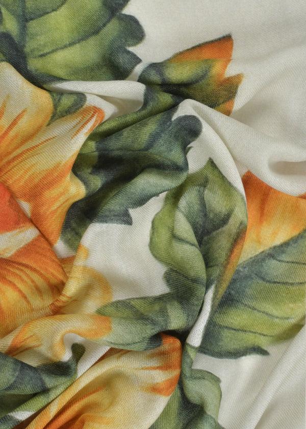 Janavi Botanical Flowers In Wool Silk