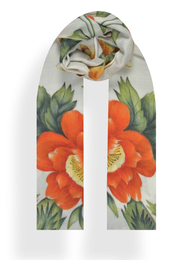 janavi Botanical Flowers in Wool Silk