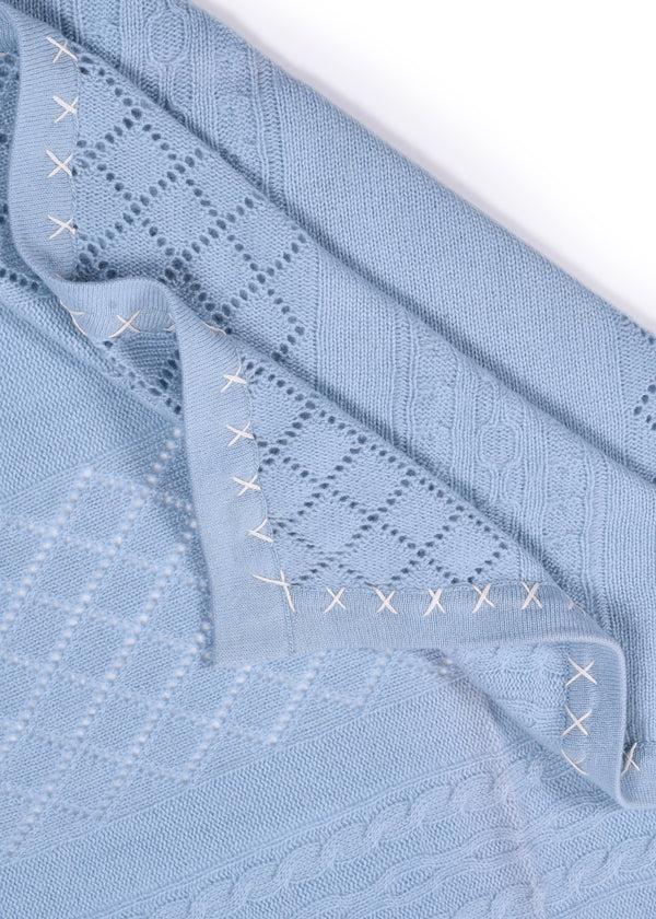 Janavi Cable Diamond Knit Baby Blanket In Cashmere